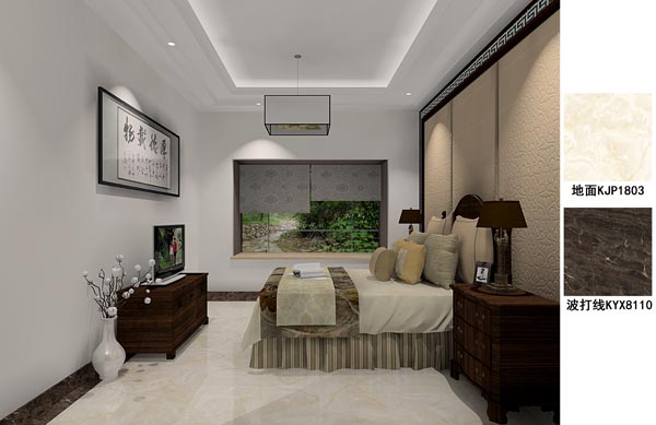 金艾陶瓷磚應(yīng)用效果：徐州開元翡翠灣G戶型裝修效果鑒賞