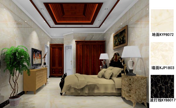 金艾陶瓷磚應用效果:徐州開元翡翠灣E戶型裝修效果鑒賞