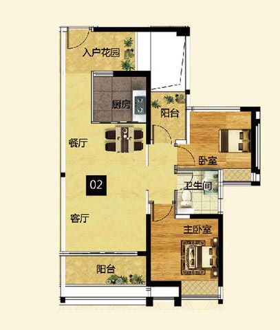 金艾陶家裝:佛山燈湖華府90㎡現代簡約裝修效果鑒賞