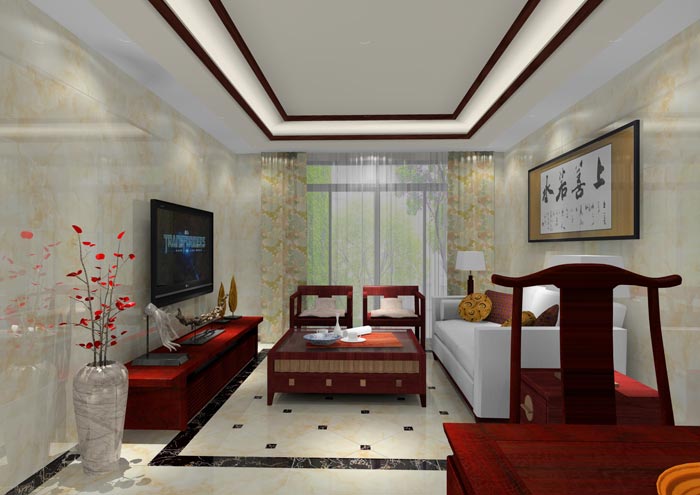 金艾陶家裝:佛山合景新鴻基·瀧景100㎡新中式裝修效果鑒賞