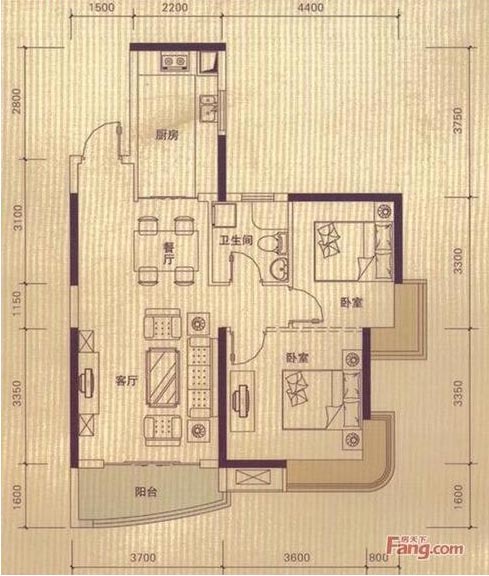 金艾陶家裝:佛山丹灶 桂丹頤景園80㎡簡約現(xiàn)代裝修效果鑒賞