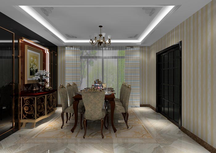 金艾陶家裝:佛山水悅龍灣141㎡簡歐裝修效果鑒賞