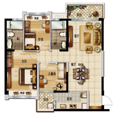 金艾陶家裝:順德碧桂園桂瀾山108㎡的新中式風格裝修鑒賞
