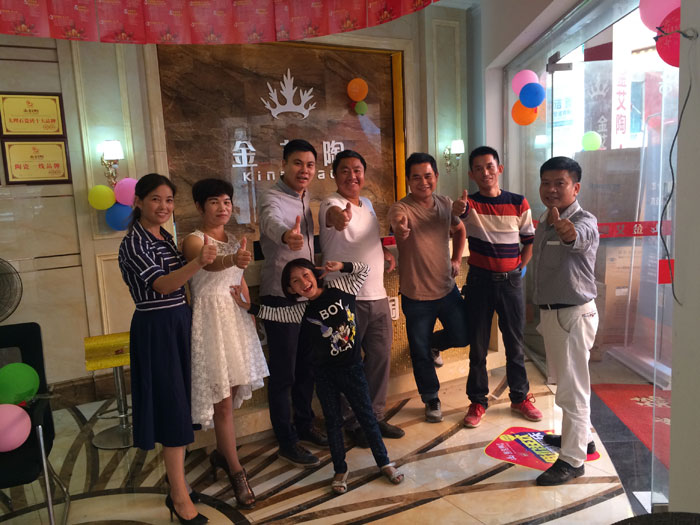 陶瓷一線品牌金艾陶瓷磚都昌店周年慶簽單不斷，捷報(bào)來襲
